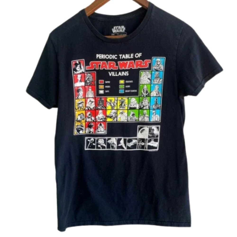 STAR WARS Periodic Table of Villains Graphic Tee Short Sleeve Men’s Small